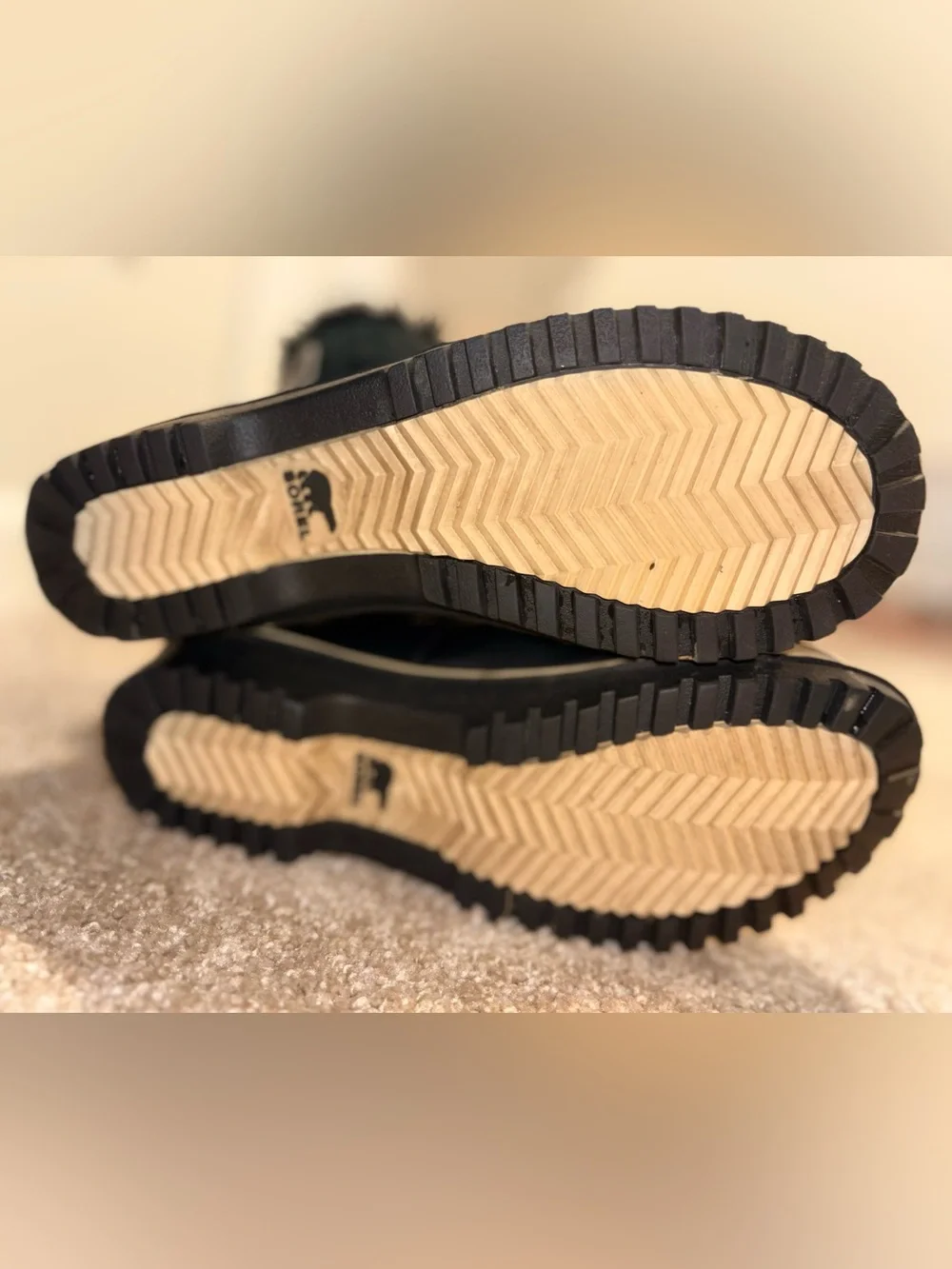 Sorel Black Faux-Fur Lace-Up Winter Boots
